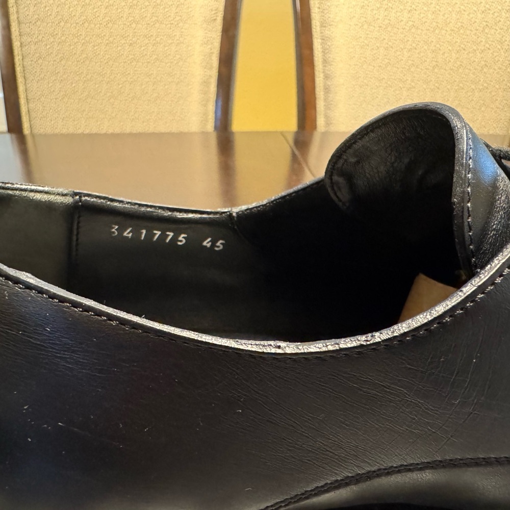 Authentic Balenciaga Black Leather Lace Up Dress Shoes Size 45 / US 12 - Picture 12 of 16